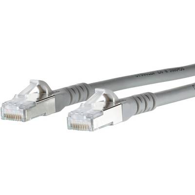 Metz Connect 130845B533-E RJ45 Câble réseau, câble patch CAT 6a S/FTP 25.00 m gris avec cliquet d'encastrement 1 pc(s)