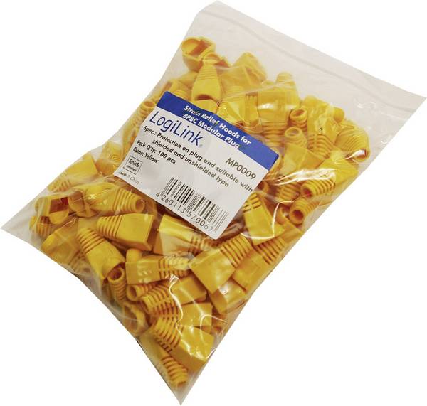 Passe-câble anti-pliage RJ45 LogiLink MP0009 RJ45 jaune 100 pc(s)