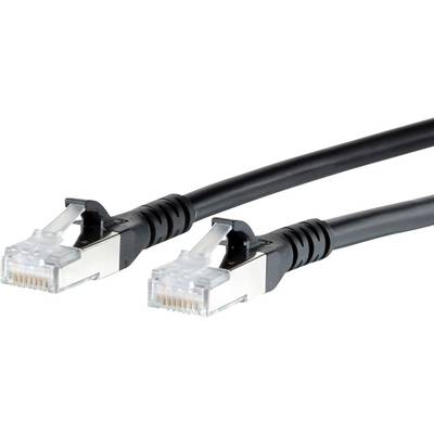 Metz Connect 1308452000-E RJ45 Câble réseau, câble patch CAT 6a S/FTP 2.00 m noir avec cliquet d'encastrement 1 pc(s)