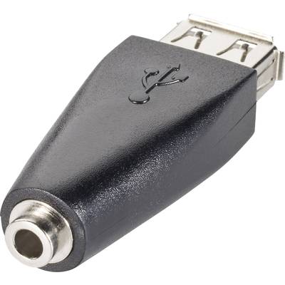 Adaptateur USB 2.0 Goobay 93982 - [1x Jack femelle 3.5 mm - 1x USB 2.0 type A femelle] - noir 