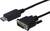 Un câble DisplayPort vers DVI-D, adapté pour connecter des ordinateurs à des moniteurs ou des projecteurs, est présenté.