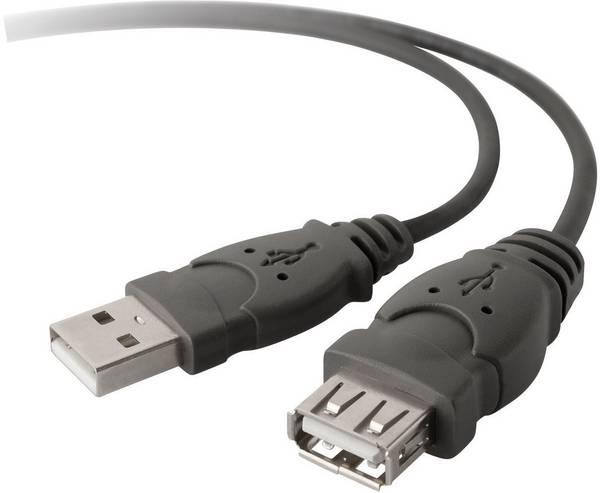 Belkin Câble USB  USB 2.0 USB-A mâle, USB-A femelle 1.80 m noir certifié UL F3U153BT1.8M