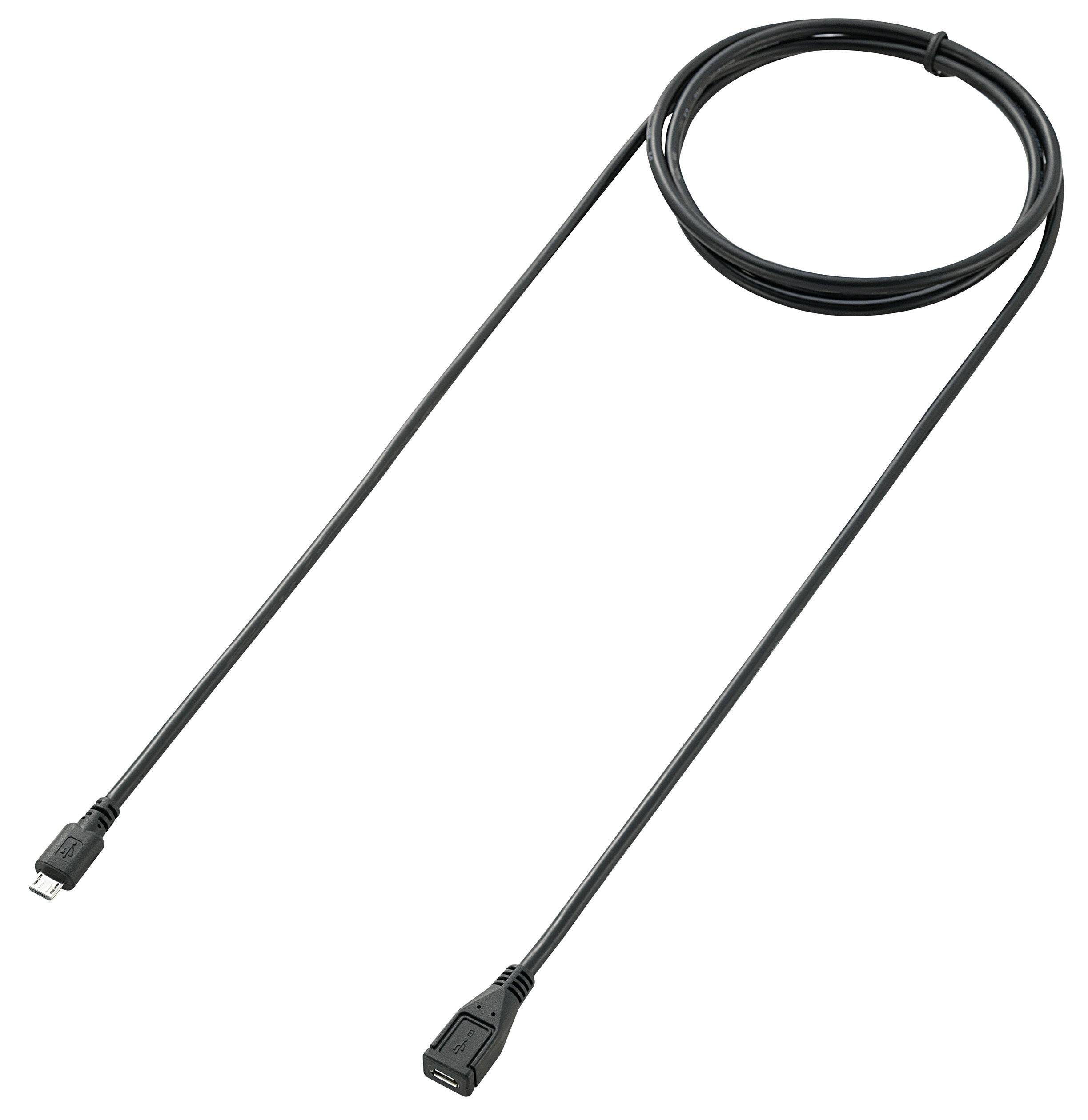 Renkforce Câble USB USB 2.0 USB-Micro-B mâle, USB-Micro-B femelle 1.80 m noir contacts dorés RF-5046550