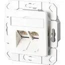 Prise réseau encastré insert avec plaque centrale CAT 6 2 ports Metz Connect 1307381102-I blanc pur