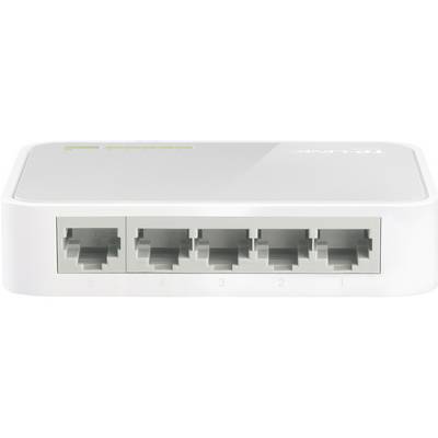 Commutateur réseau 'Tenda' avec cinq ports Ethernet sur la façade, adapté pour connecter plusieurs appareils au sein d'un réseau local.