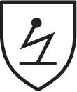 Un symbole de parapluie avec une flèche de foudre, représentant une protection contre les décharges électriques.