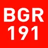 « BGR 191 » est écrit en gras en blanc sur un fond rouge.