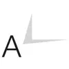 Lettre 'A' à gauche d'un angle gris stylisé qui pointe comme une flèche vers le haut à droite.