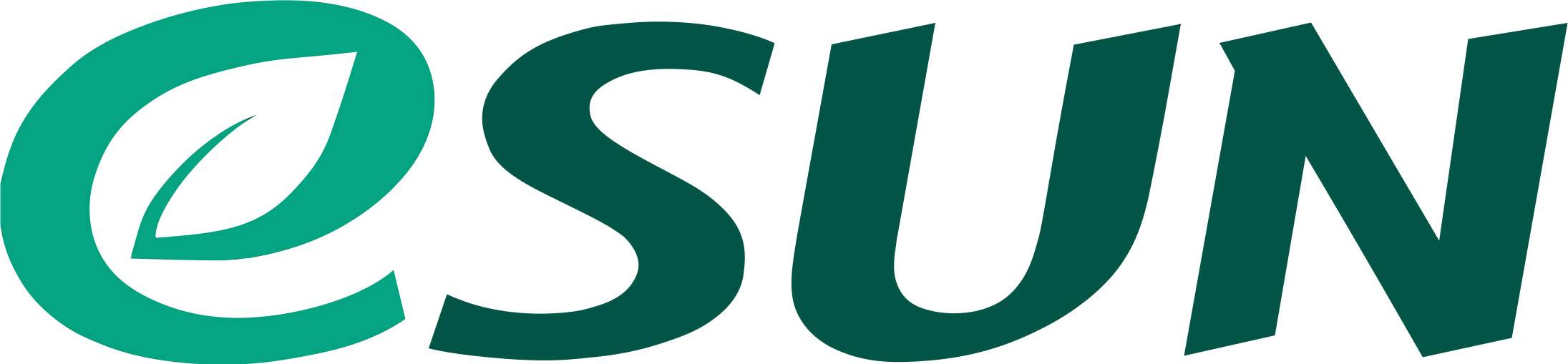 Logo de l'entreprise 'eSUN', stylisé en écriture verte avec un motif de feuille dans la lettre 'e'.