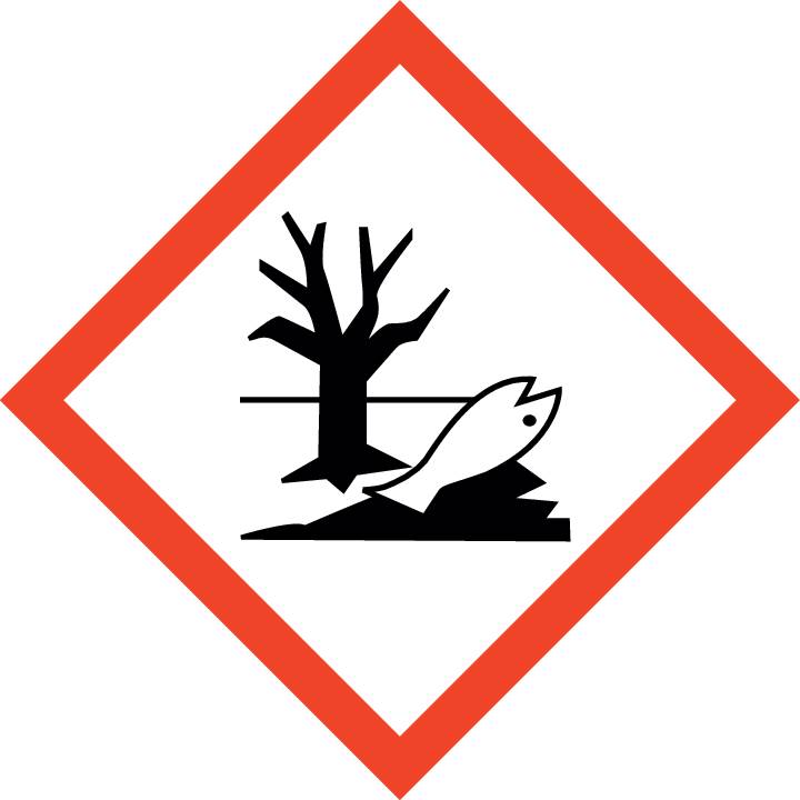 Un symbole montrant un poisson noir sous un arbre desséché. Signe de pollution environnementale ou de danger écologique.
