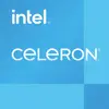 L'image montre le logo Intel au-dessus du logo Celeron sur un fond bleu.