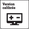 Disponible étalonné, symbole d'un moniteur avec des signes plus et moins indiquant la disponibilité d'appareils étalonnés.