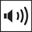 Symbole de haut-parleur avec des ondes sonores, indiquant une fonction audio.