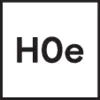 'HOe' en lettres blanches sur fond noir.