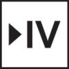 Un bouton noir avec un triangle blanc pointant vers la droite, suivi de 'IV', qui pourrait représenter un lecteur audio ou vidéo.
