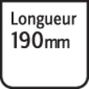 « Longueur 190 mm » est écrit en texte noir sur fond blanc.