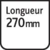 'Panneau portant l'inscription : Longueur 270 mm.'