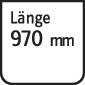 « Longueur 970 mm » est écrit en lettres blanches sur un fond noir.