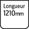'Symbole affiche le texte : Longueur 1210 mm'