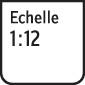 'Panneau avec l'inscription : Échelle 1:12.'