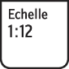 'Panneau avec l'inscription : Échelle 1:12.'