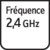 Symbole portant l'inscription « Fréquence 2,4 GHz », indique la plage de fréquence de fonctionnement.