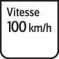 Panneau de signalisation indiquant 'Vitesse maximale 100 km/h'.
