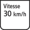 Panneau de signalisation indiquant 'Vitesse 30 km/h', signalant une limitation de vitesse à 30 kilomètres par heure.