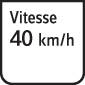 Panneau de signalisation indiquant 'Vitesse 40 km/h', signalant une limitation de vitesse à 40 km/h.