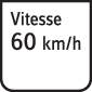 « Vitesse 60 km/h » sur un panneau de signalisation rectangulaire.