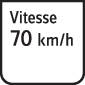 Panneau de signalisation indiquant une limite de vitesse de 70 km/h.