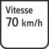 Panneau de signalisation indiquant une limite de vitesse de 70 km/h.