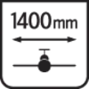 Le symbole représente un avion avec une double flèche au-dessus, accompagné de l'indication '1400 mm', qui représente l'envergure.