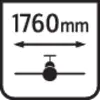 Panneau indiquant '1760 mm' qui signale que la largeur de passage pour les véhicules est de 1760 millimètres.