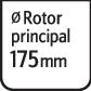 Fond blanc avec l'inscription 'Rotor principal ø 175 mm'.