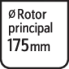 Fond blanc avec l'inscription 'Rotor principal ø 175 mm'.