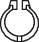 Un symbole rond ressemble à une forme de fer à cheval avec une ouverture vers le bas.