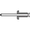 Un stylo à bille argenté avec un clip et une prise en noir, disposé horizontalement sur un fond blanc.