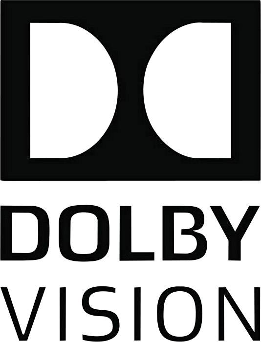 L'image montre le logo de Dolby Vision avec un 'D' stylisé et le texte 'DOLBY VISION' en dessous.