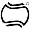 Un logo stylisé en lignes noires, rappelant un ballon de tennis, avec un petit symbole de marque déposée en haut à droite.
