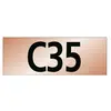 Numéro C35 sur un fond orange