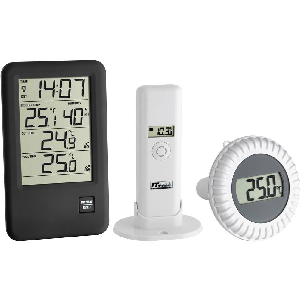 Swimmingpool termometer tfa malibu sort termometer, hygrometer ... Stue termometer