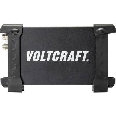 Crni Voltcraft uređaj s metalnim priključcima na lijevoj strani, naziv marke velikim bijelim slovima na prednjoj strani.