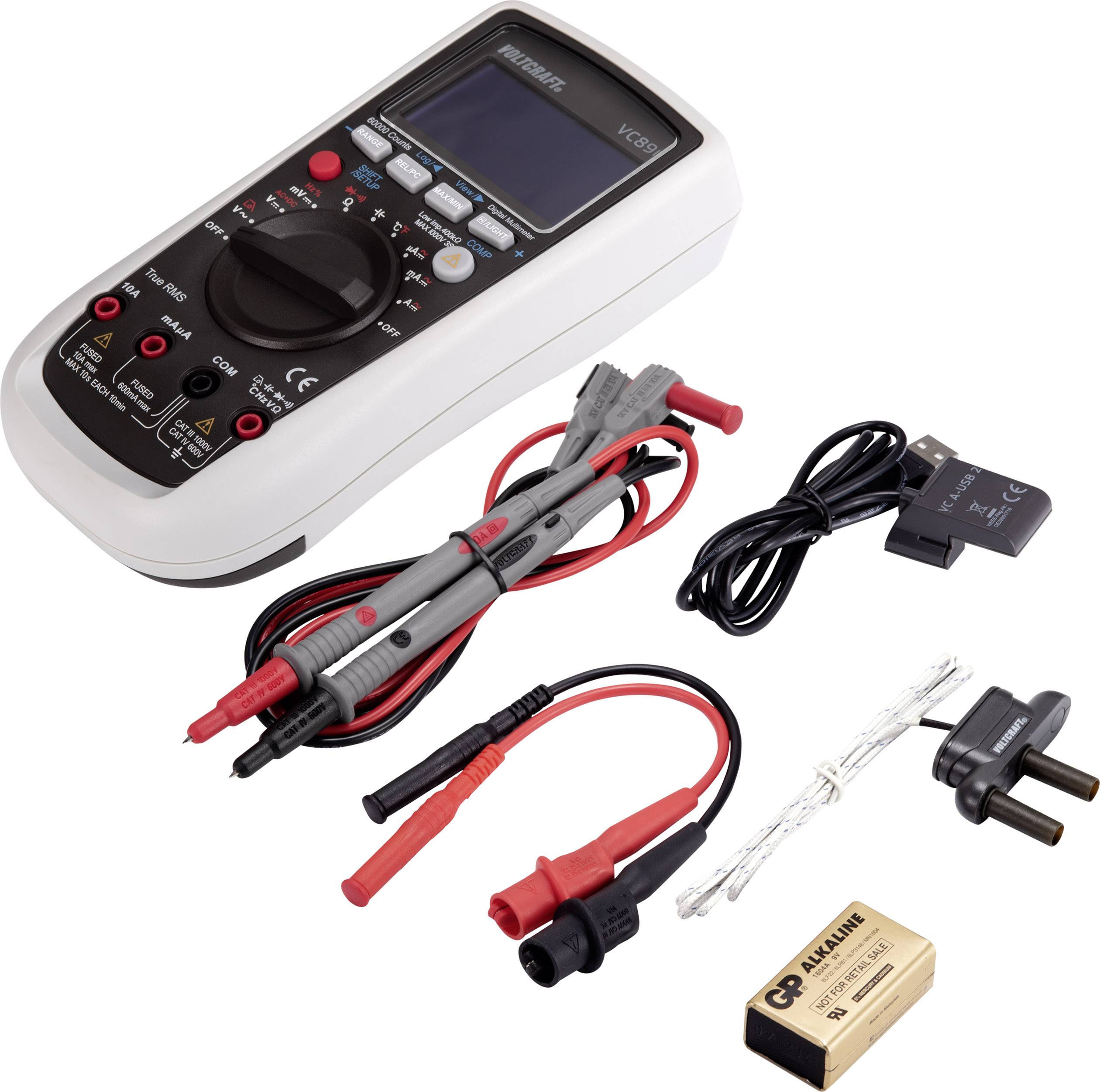 VOLTCRAFT VC890 OLED ručni multimetar digitalni OLED zaslon, za pohranu podataka CAT III 1000 V, CAT IV 600 V Zaslon (br-4
