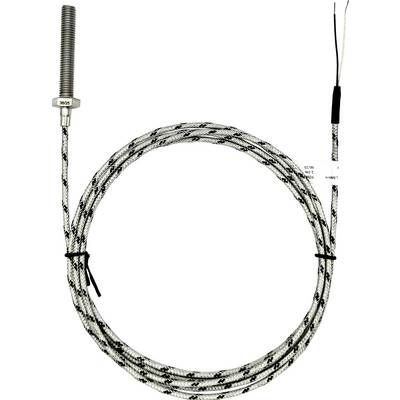 Ukupno savijen bijelo-crni pleteni električni kabel s metalnim konektorom na jednom kraju i ogolinjem žicama na drugom kraju.