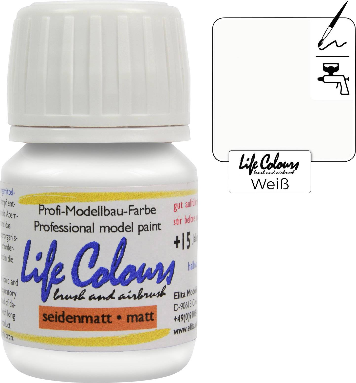Elita LC000060-SM-015 lak za modele željeznice bijela polumat 15 ml