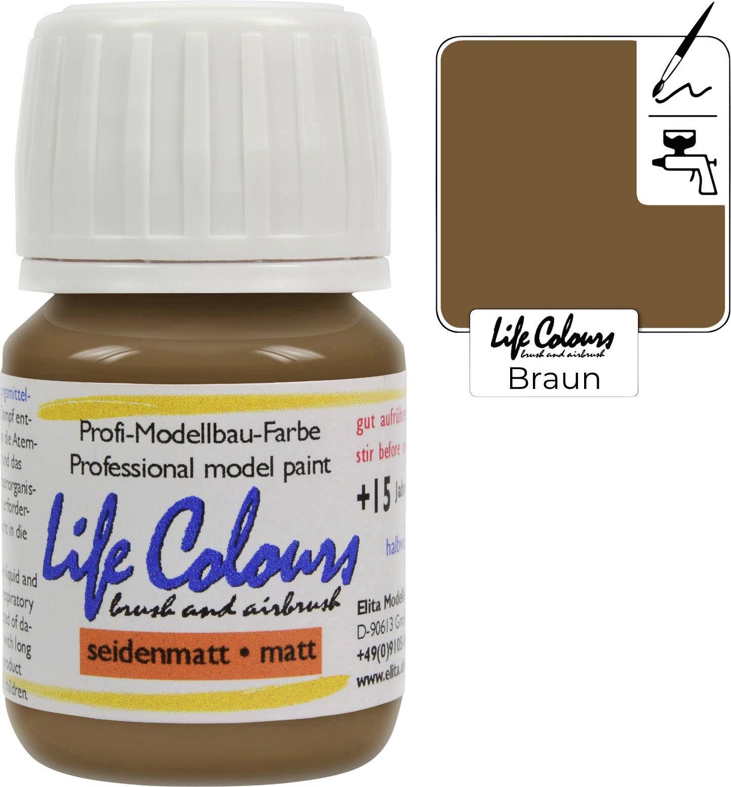 Elita LC000050-SM-015 lak za modele željeznice smeđa boja polumat 15 ml