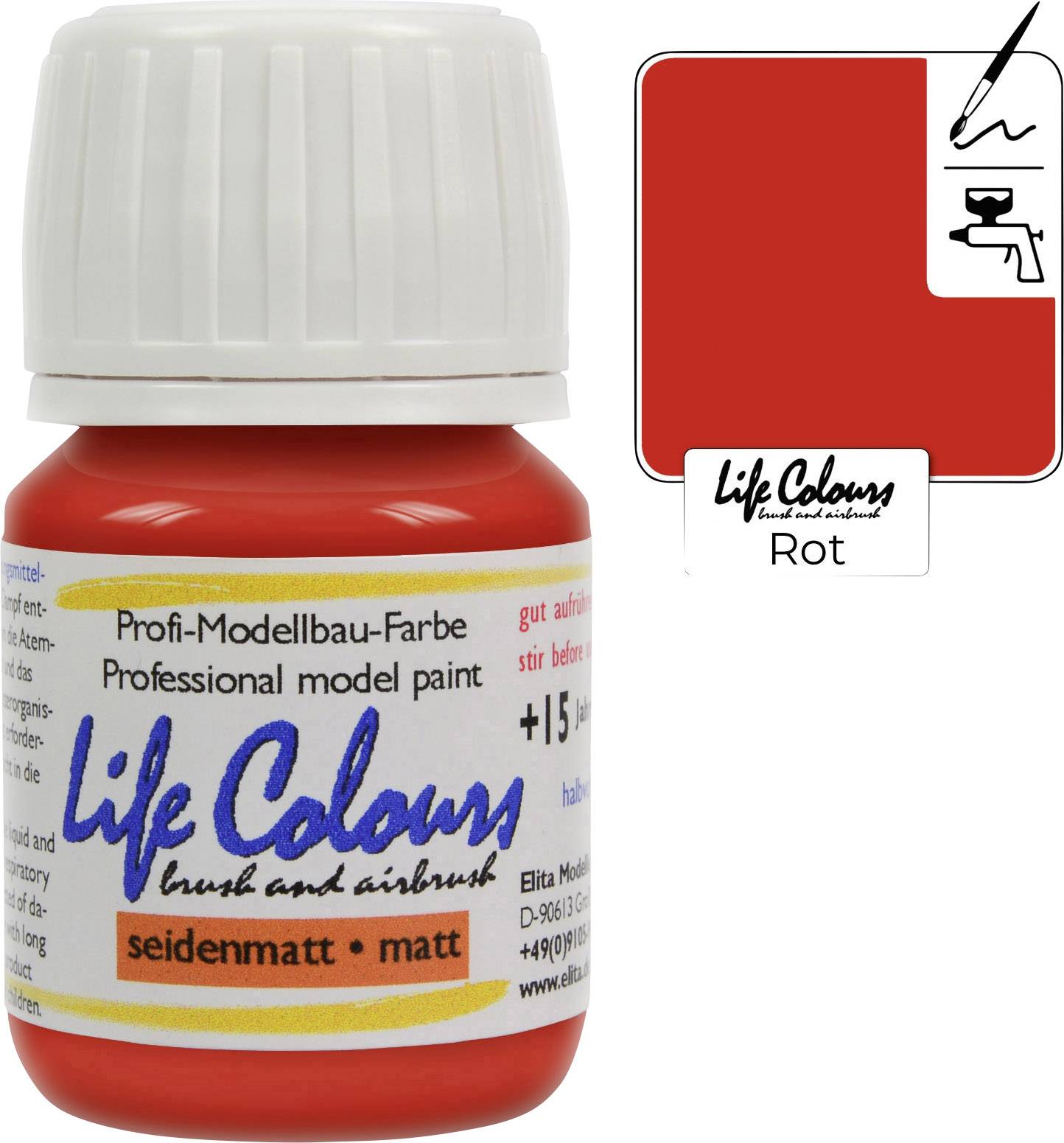 Elita LC000021-SM-015 lak za modele željeznice crvena polumat 15 ml