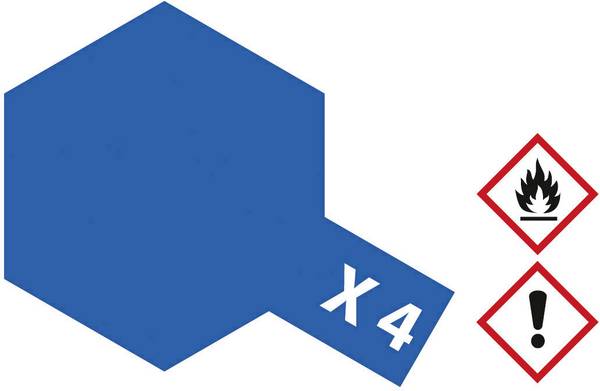 Tamiya akrilna boja plava (sjajna) boja X-4 staklena posuda 23 ml