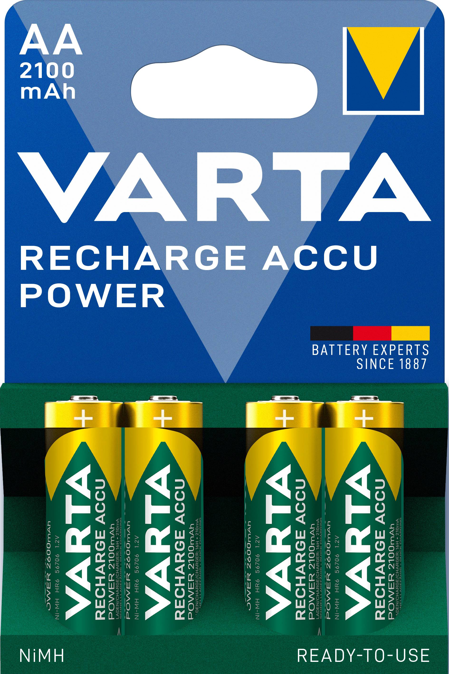 Varta RECH.AC.Power AA2100mAh BLI4 mignon (AA) akumulator NiMH 2100 mAh 1.2 V 4 St.